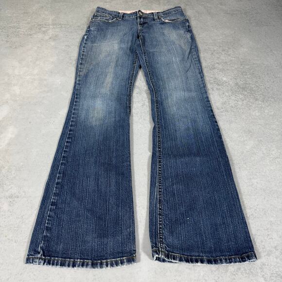 L.E.I. Junior Bootcut Flare Denim Medium Wash Jeans - Size: 7 Long - Picture 2 of 9